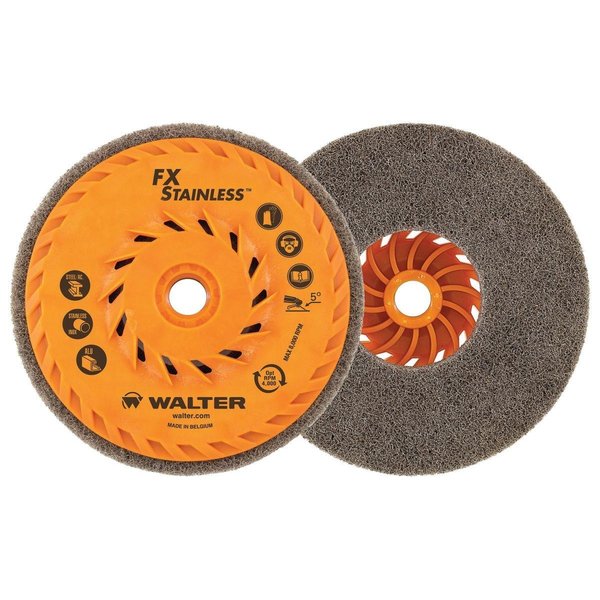 Walter Surface Technologies 4-1/2 in.  Fx Stainless Cup Wheel, Spin-On 07X452